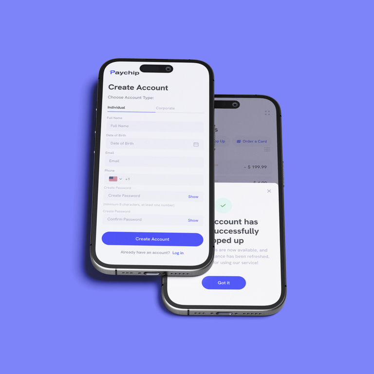 PayChip — Mobile App for Accounts, Cards, and Global Payments