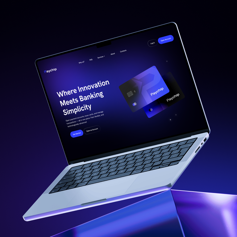 Paychip — Fintech Website for Payment Accounts and Cards