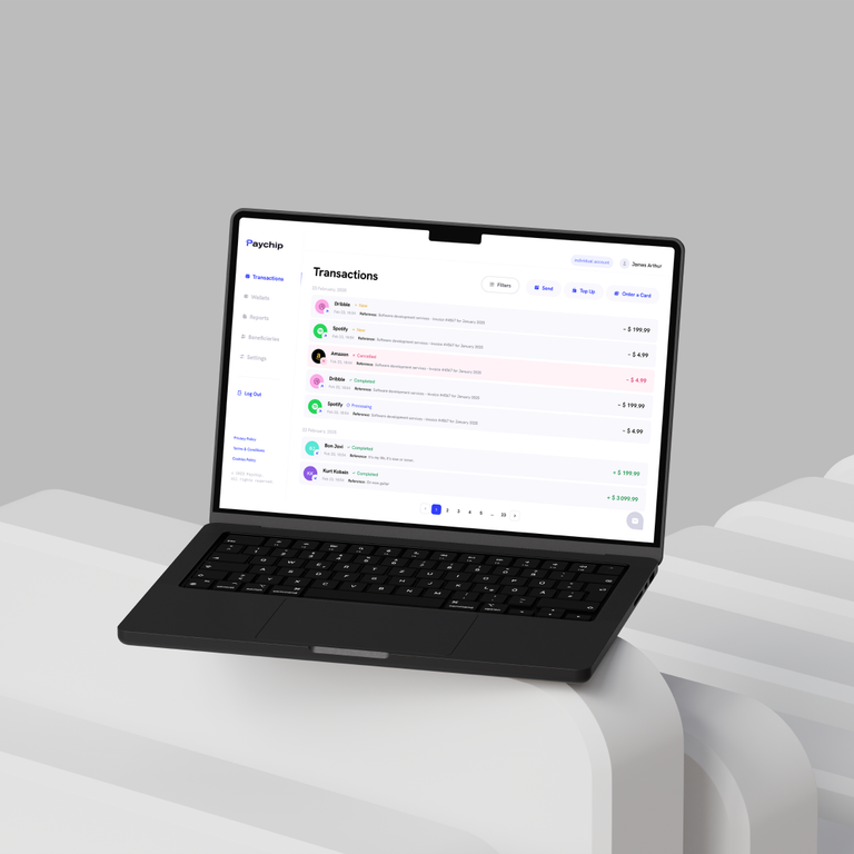 PayChip — Client Platform for Accounts, Cards, and Global Payments